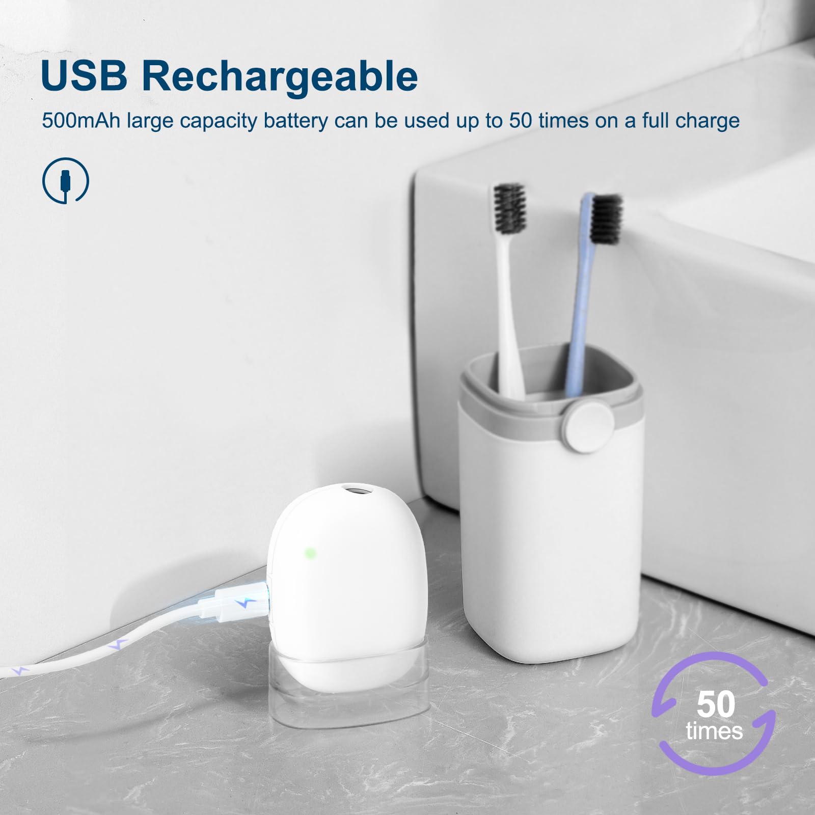 Custodia per spazzolino disinfettante UV, copertura per spazzolino ricaricabile sterilizzante per casa e viaggi, mini sterilizzatore portatile per spazzolino da denti adatto a tutti gli