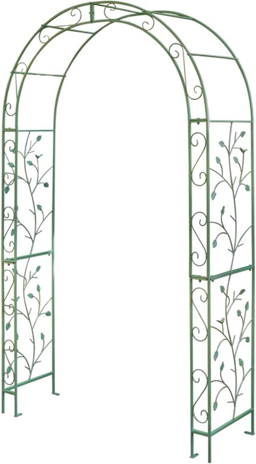 Metal Garden Arbor for Climbing Plants, Arch Backdrop Stand, Outdoor Archway Trellis for Garden Decor, Weddings Events(Green,59in/150cm)