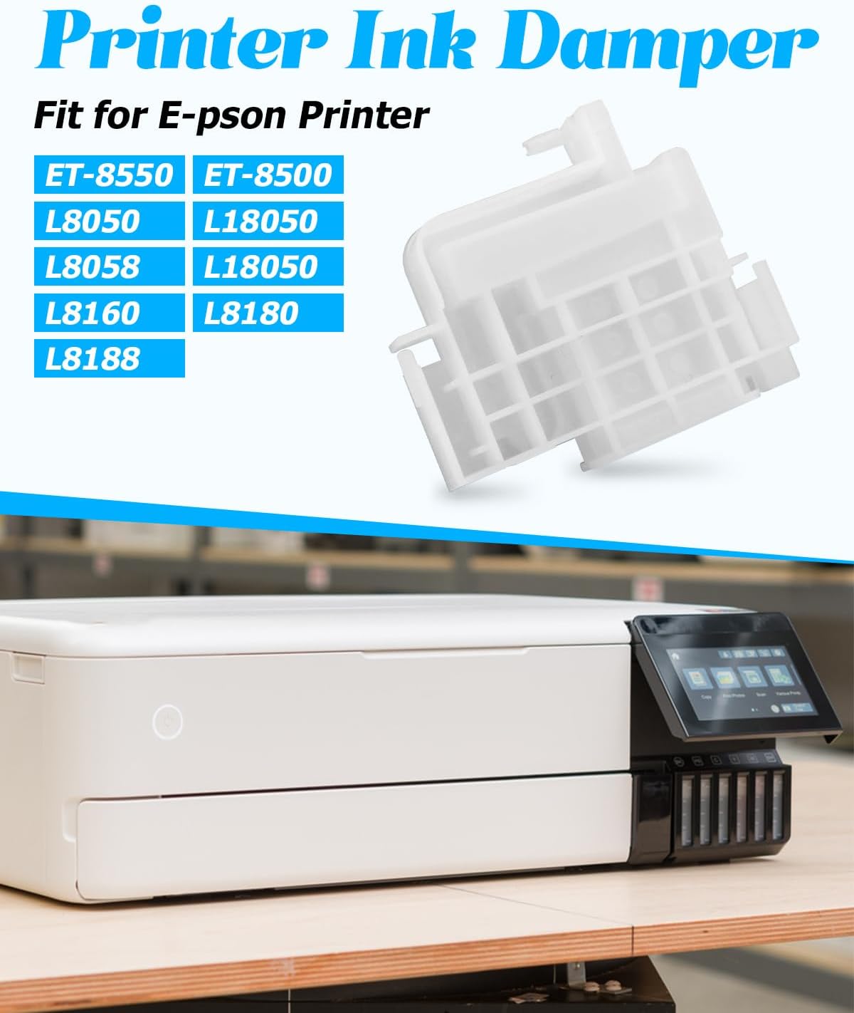 4 PCS Printer Ink Damper Fit for E-pson ET-8550 ET-8500 L8050 L18050 L8058 L18050 L8160 L8180 L8188 Printer