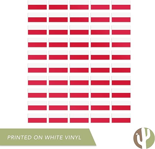 Miniatura 4 de Desert Cactus Pegatinas de bandera de país de Polonia, hojas rectangulares de 1 pulgada, 50 piezas en total con logotipo de niños, álbum de