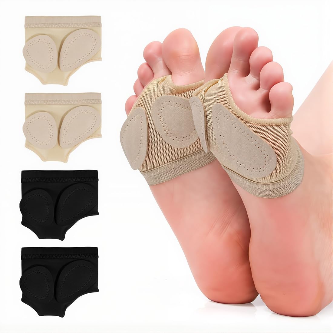 Almohadillas antideslizantes para ballet, almohadillas metatarsianas, cordones para danza