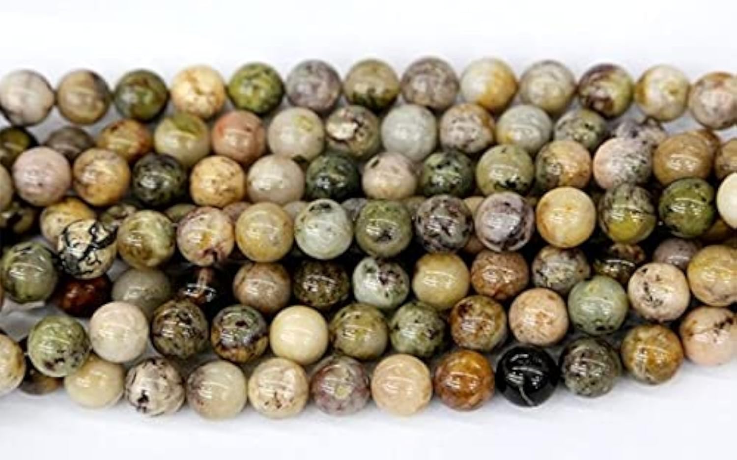 Perles de mousse agate naturelle jaune violette 10mm LKBEADS de qualité