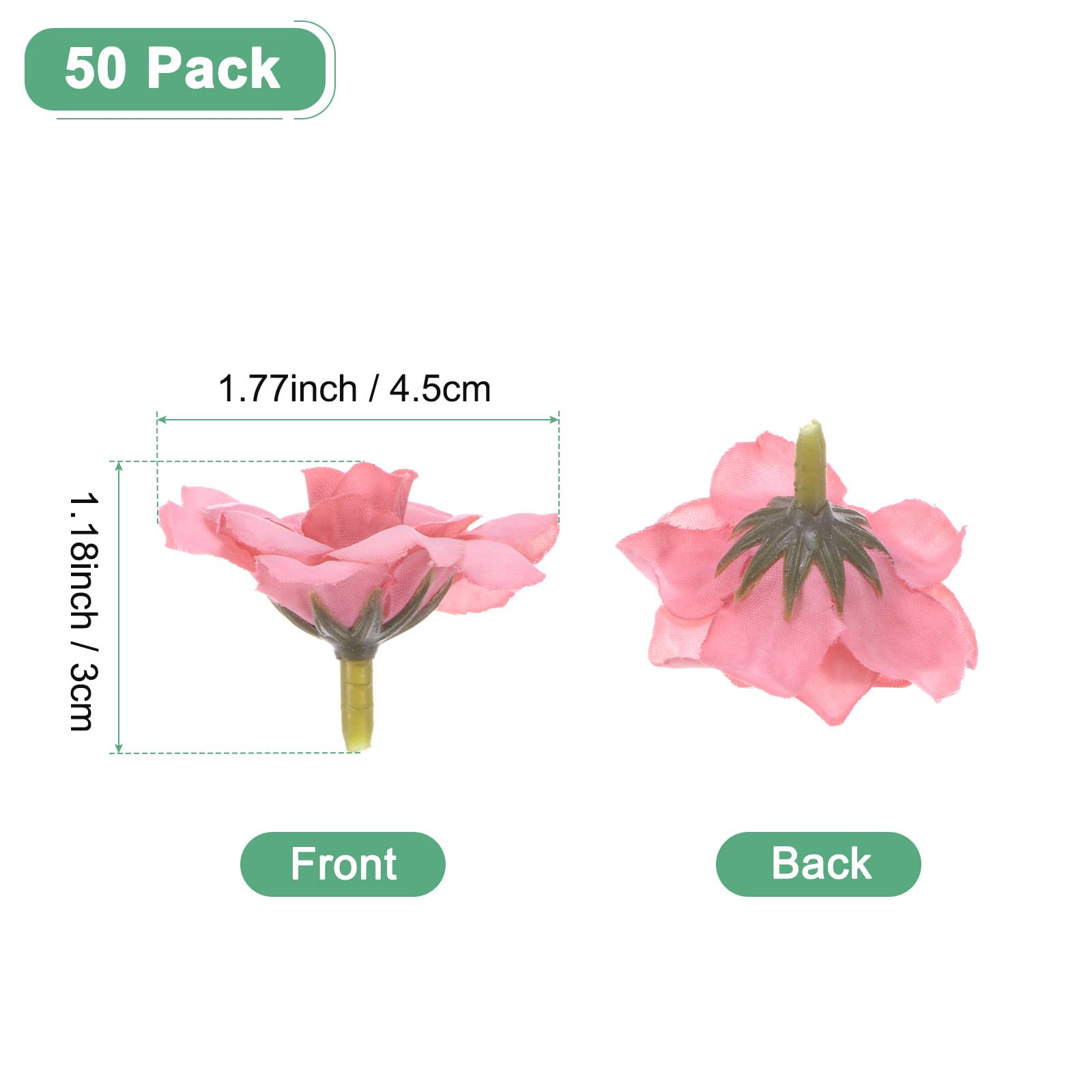 M METERXITY 50-Pack Artificial Roses Heads, Silk Faux Rose Head for Wedding/Bouquet/DIY Crafts/Party Decoration - Image 3