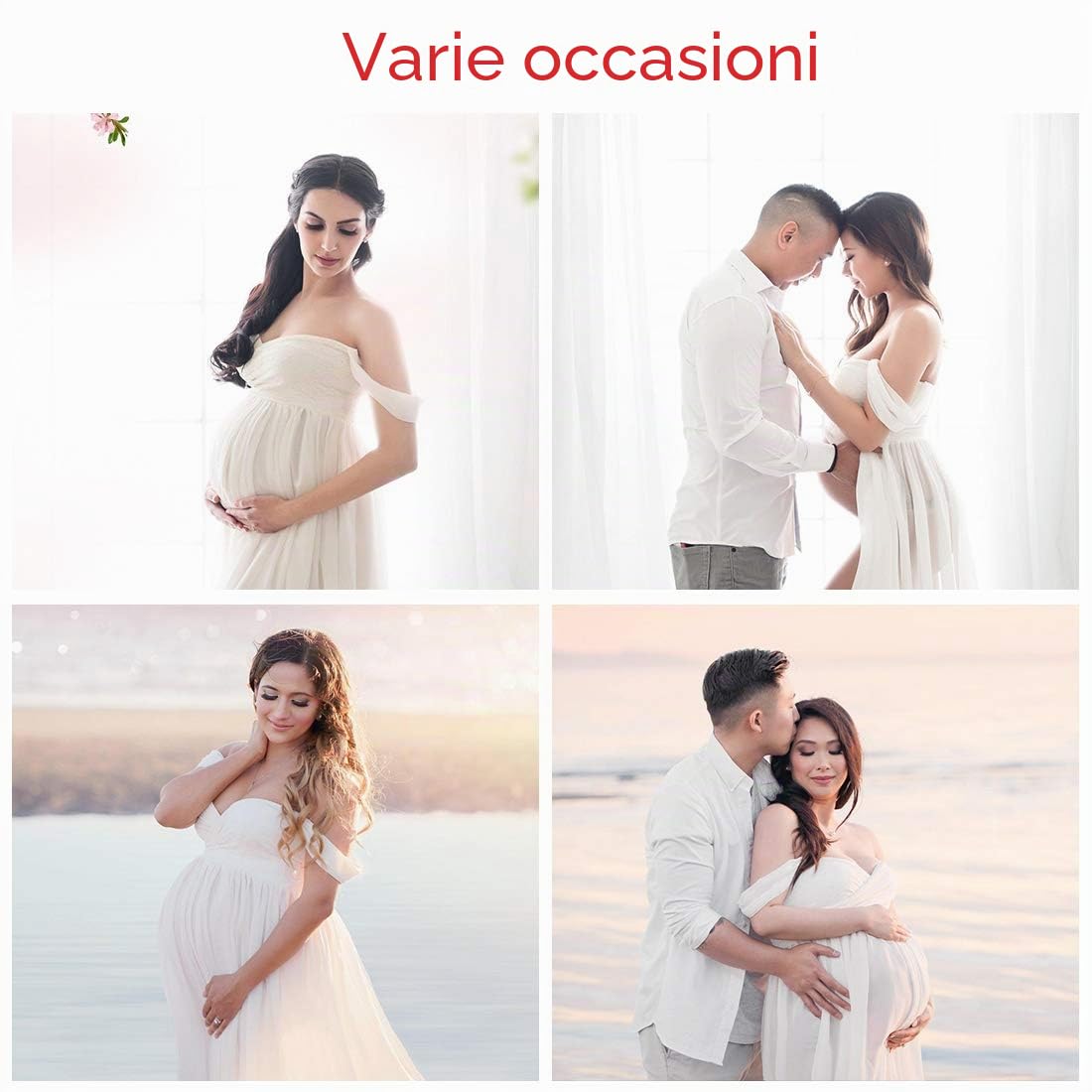 FEOYA-Trailing Long Dresses Maternity Photography Puntelli Abiti per Foto Shoot Summer Tube Traspirante Top Split Anteriore Gravidanza Ladies Senza Spalline Maxi Dress
