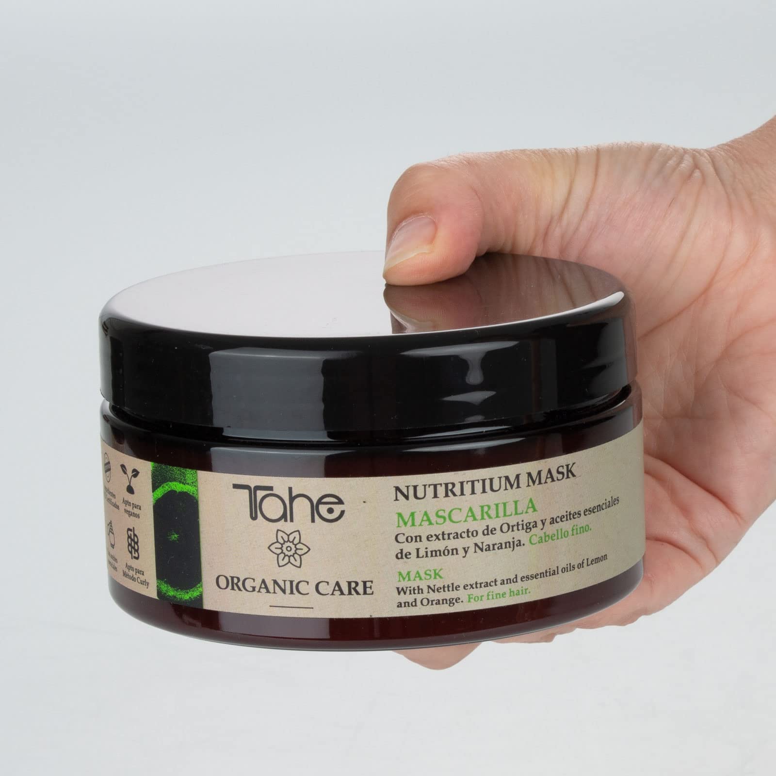 Tahe Nutritium Organic Care maska do włosów delikatnych – z ekstraktem z pokrzywy i olejkami eterycznymi z cytryny i pomarańczy, 300 ml