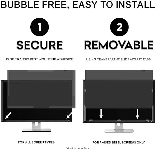 Miniatura 6 de Escudo de privacidad de pantalla de computadora de 24 pulgadas para monitor de computadora de pantalla ancha o monitor curvo - Protección de fecha