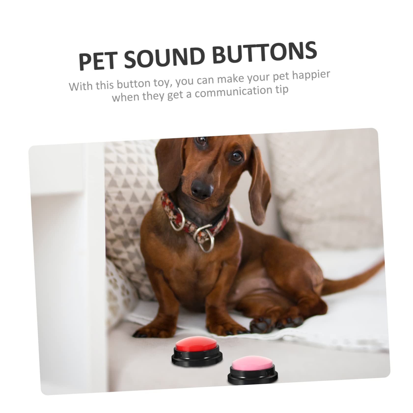 BESPORTBLE Lot De 2 Boutons Enregistrables pour Animaux De Compagnie Jouets Interactifs pour Dressage De Chiens Fournitures pour Animaux De Compagnie 2 Pièces X 2
