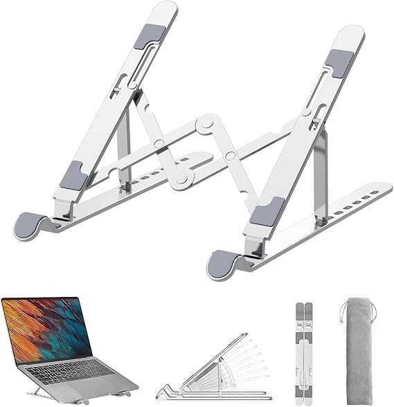 Laptop-Ständer Aus Aluminium – 360° Drehbar, Höhenverstellbar & Faltbar Fürs Büro