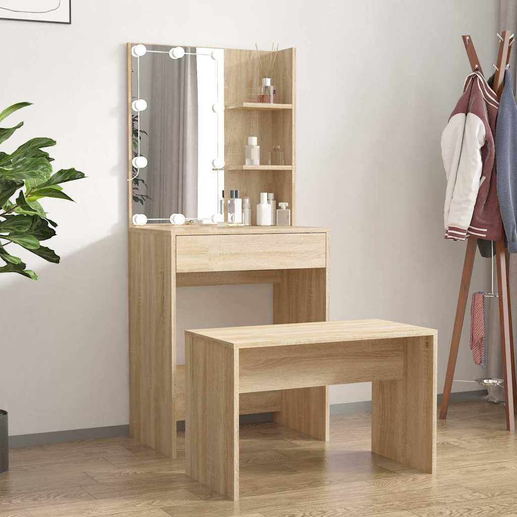 Schminktisch-Set mit Sonoma-Eiche Holzwerkstoff Variante C
