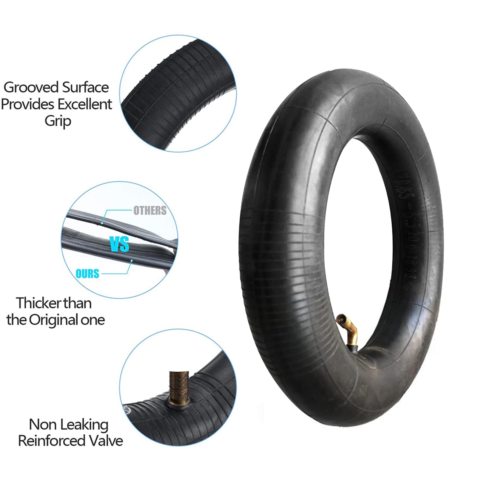 Inner Tube Replacement, 10 inch 70/65-6.5 10x2.70-6.5 Thicken Inner Tube Black For Electric Scooter Balance Car (Straight Mouth) - Image 4
