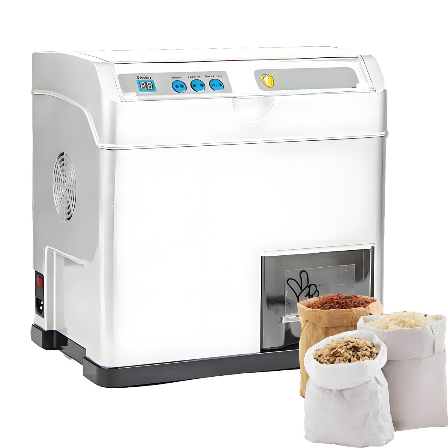 Automatyczna łuskarka do ryżu o mocy 500 W, elektryczna maszyna do mielenia i obierania ryżu, 30 kg/h, regulowana dokładność polerowania ryżu, pszenicy i brązowego ryżu