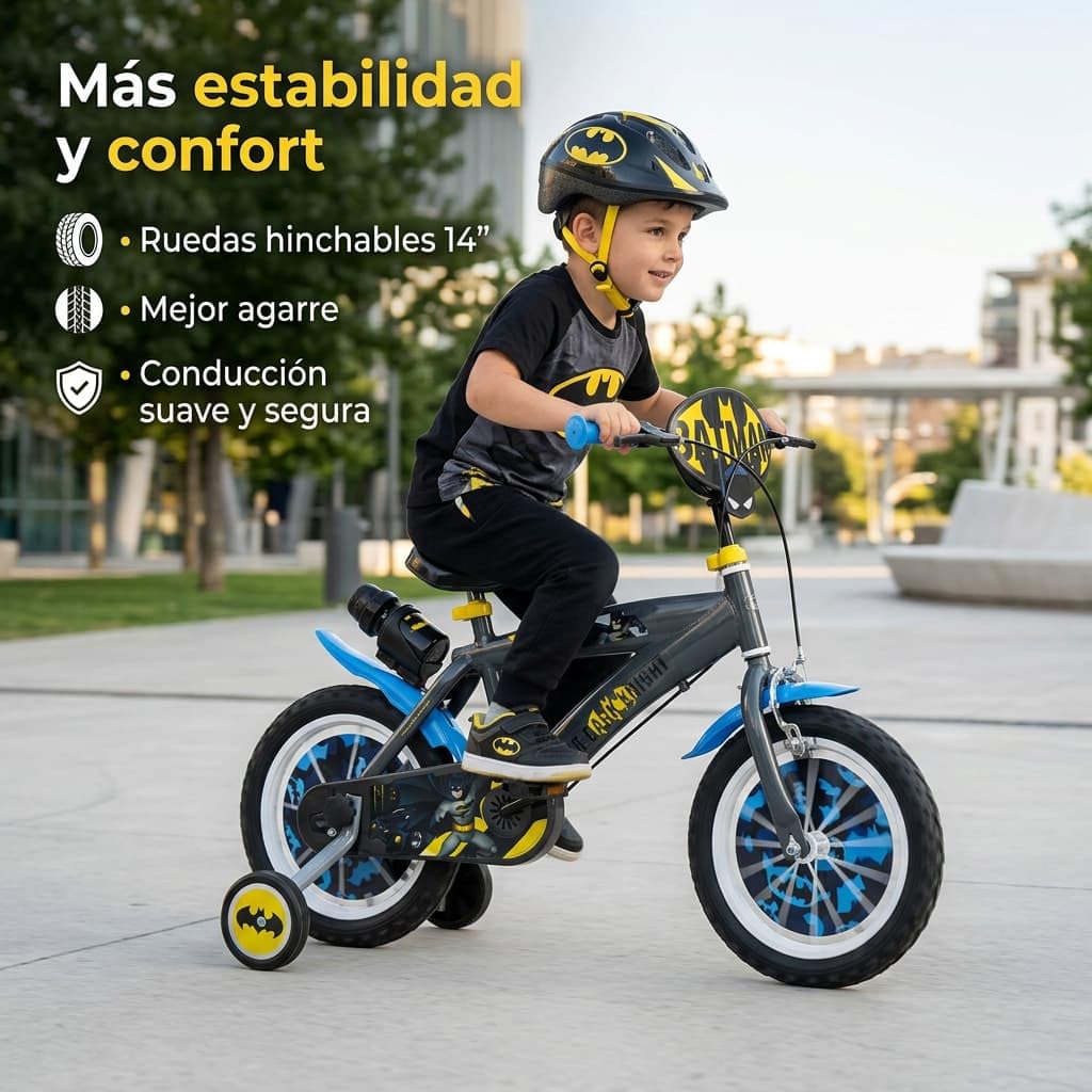 TOIMSA Bicicleta 14" Batman 4/6 Ños, Multicolor, 14913