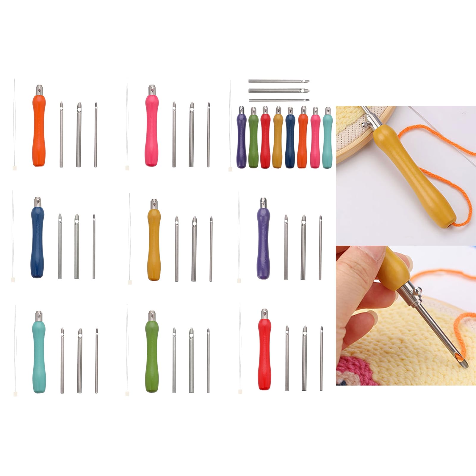 MRKU 5 Set Punched Needle Tool Set Stickerei Stift Einstellbare Punched Needle Pen Einfach zu bedienen