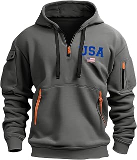 Tactical Hoodies Under $35 Big and Tall Cargo Fleece Crewneck Sweatshirts