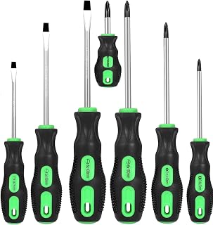 GURADESIGN 7-Piece Magnetic Screwdriver Set: 4 Phillips & 3 Slotted, Cushion Grip, Chrome Vanadium Steel Professional Tool Kit