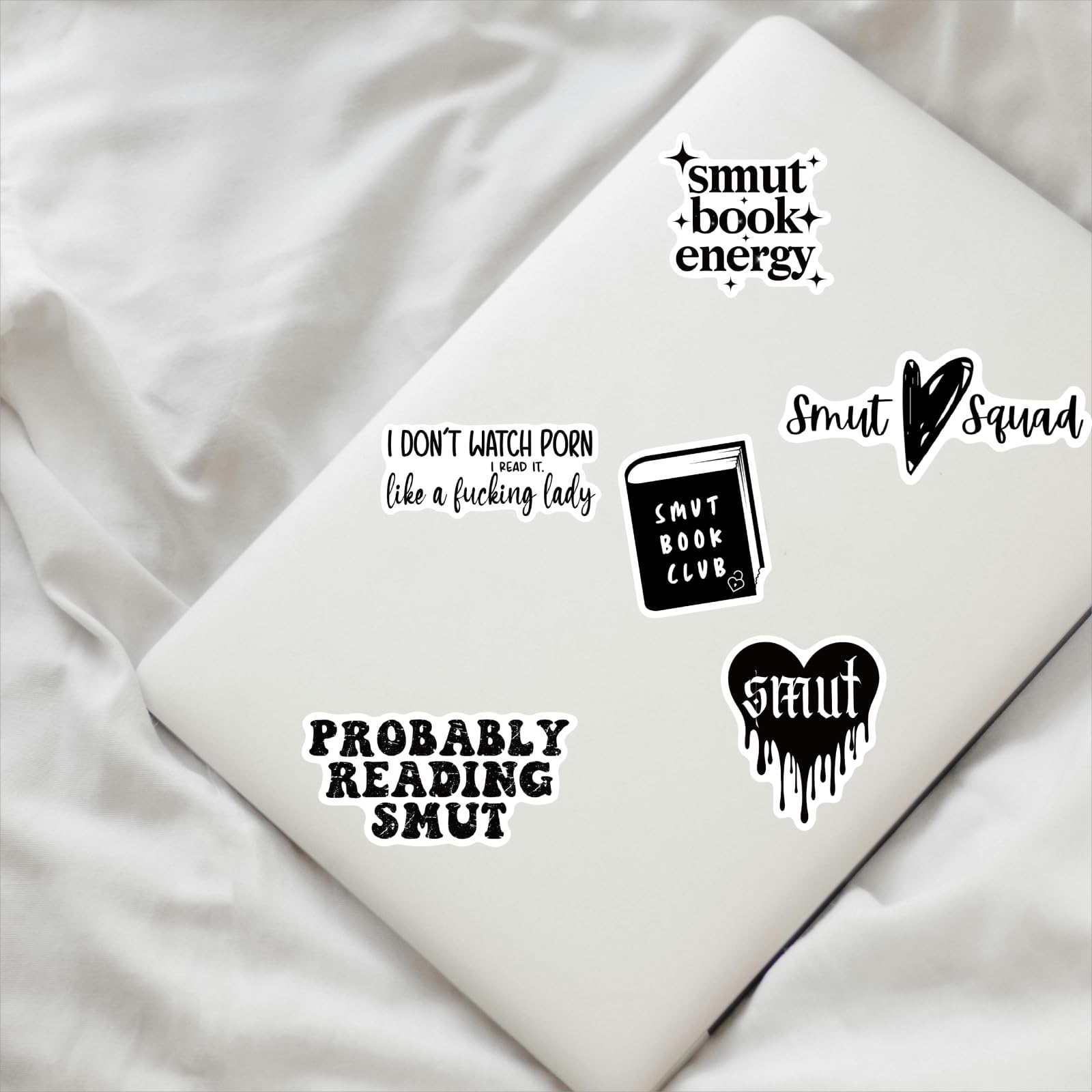 50 PCS ty Book Stickers for Kindle,Dark Skull Smut Bookish Stickers for Adult,Smutty Book Lovers Gifts,Spicy Dark Romance Dirty Stickers for Laptop,Water Bottle,Ebook Reader: Goth Smut