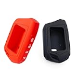 Tovyvw RFX-2WT9-FM T9 Key Black and Red Silicone Protective Silicone Sheath Waterproof Dirt Tolerance Parts Durable 2WT9R Fits FM 2-Way 3000-FT LCD 4 Side Buttons Silicone Shell only for Compustar