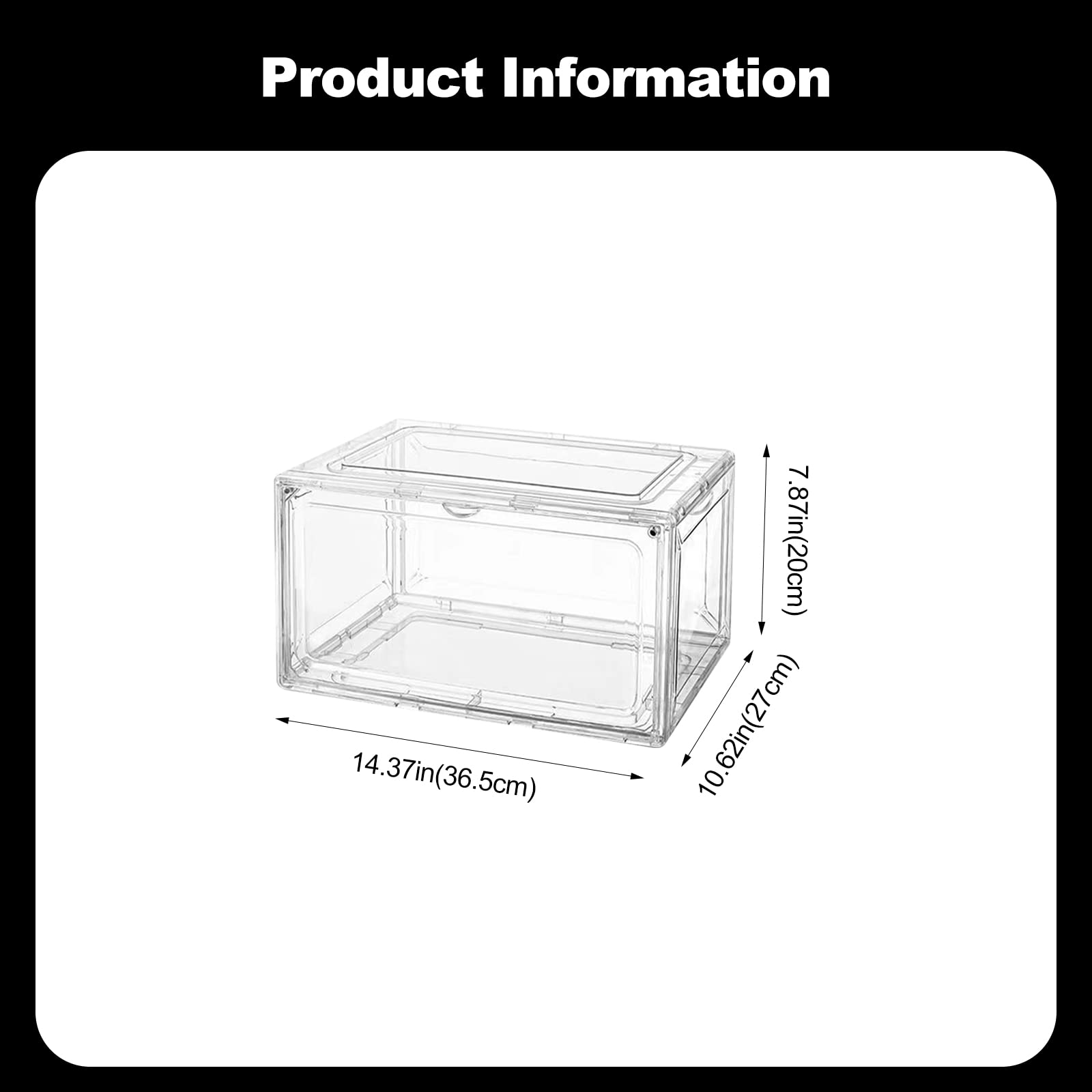 Ergocar Caja de Zapatos de Plástico Transparente, Apilable Caja Almacenaje, Organizador de Cajas de Almacenamiento de Zapatos, Caja de Almacenamiento para Accesorios y Otros Objetos
