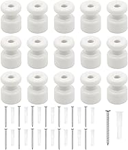 15 Pieces White Ceramic Insulators, Used as a Decentrator for DIY Braided Cables, Vintage Ceramic Insulator Ø18 mm (White)