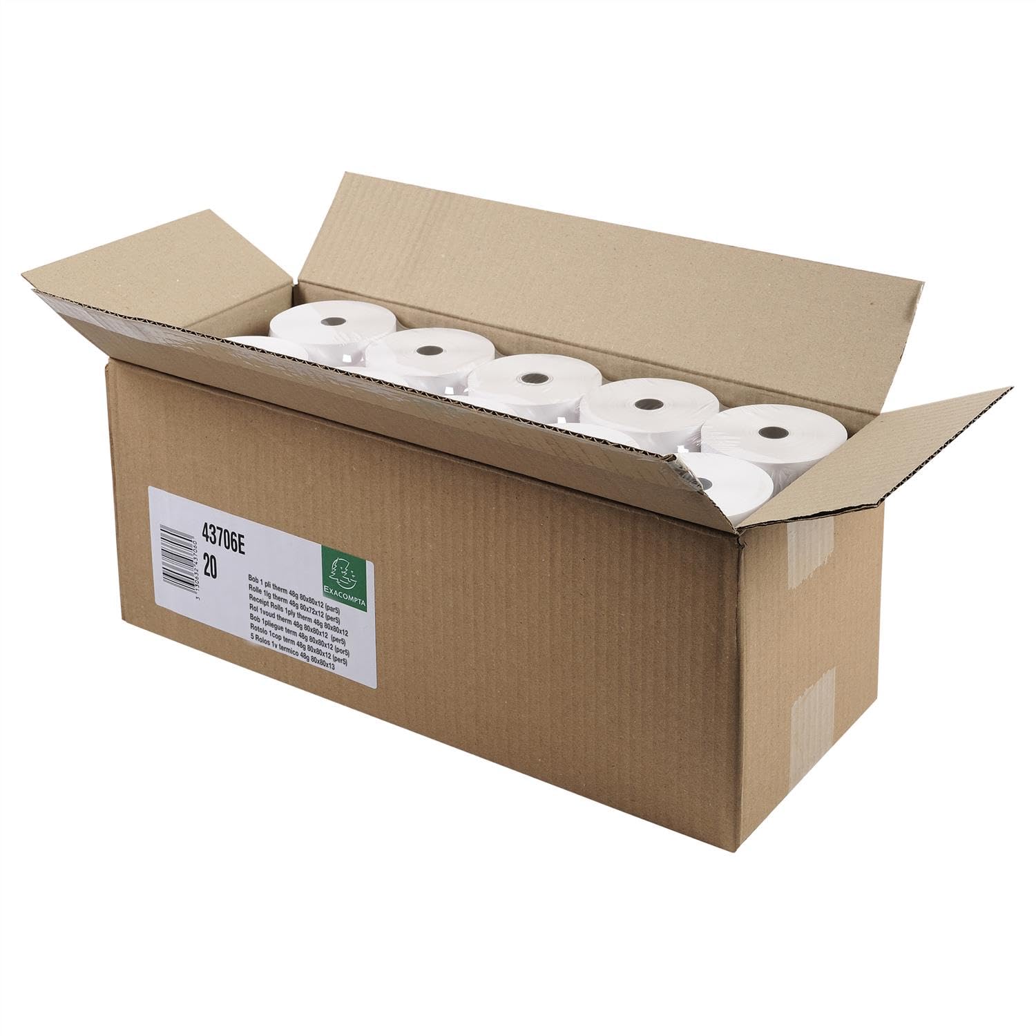 Bobines pour tickets de caisse 80x80x12x75 - 1 pli thermique 55g/m