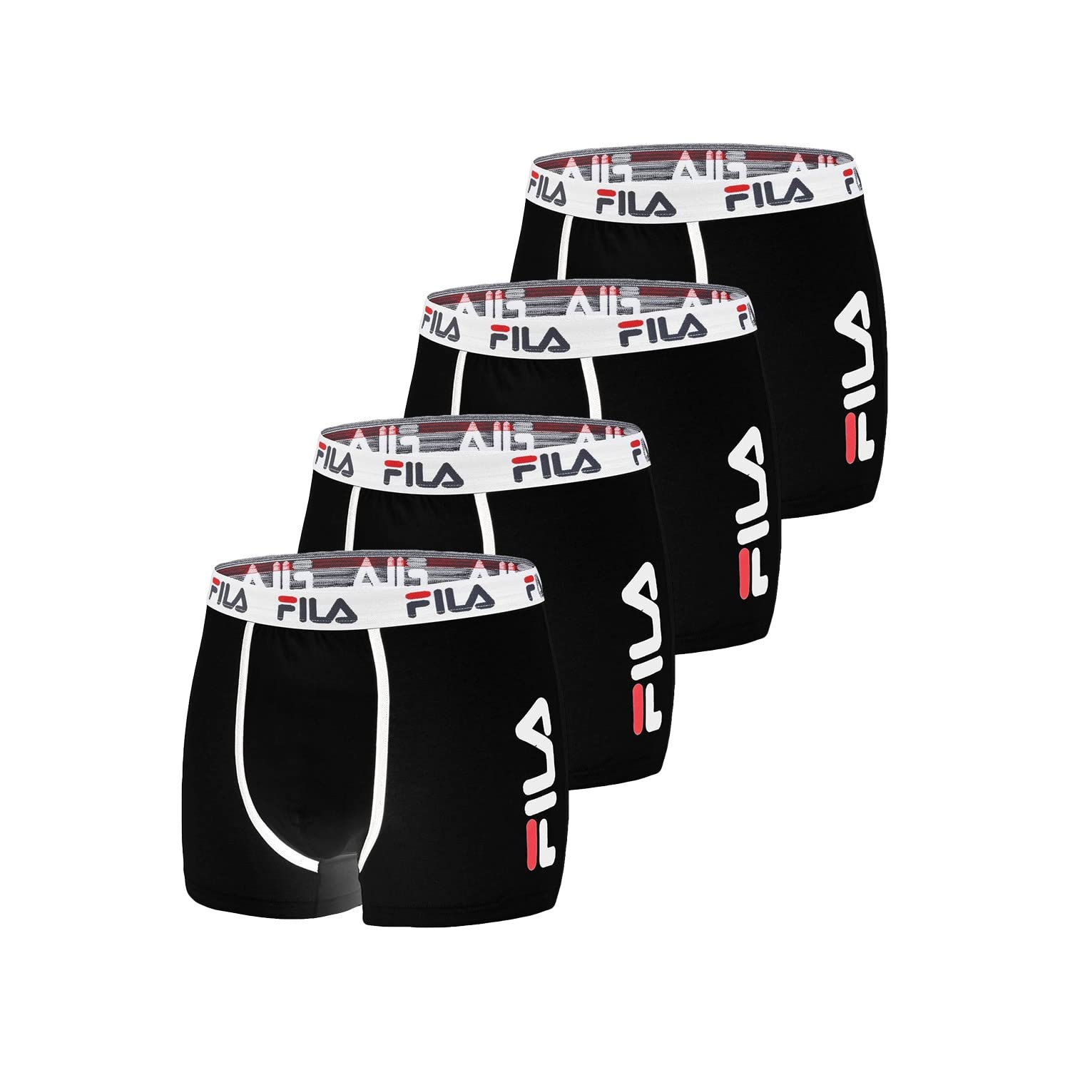 Fila Pack of 4 Men's Boxer Shorts - Black - Large