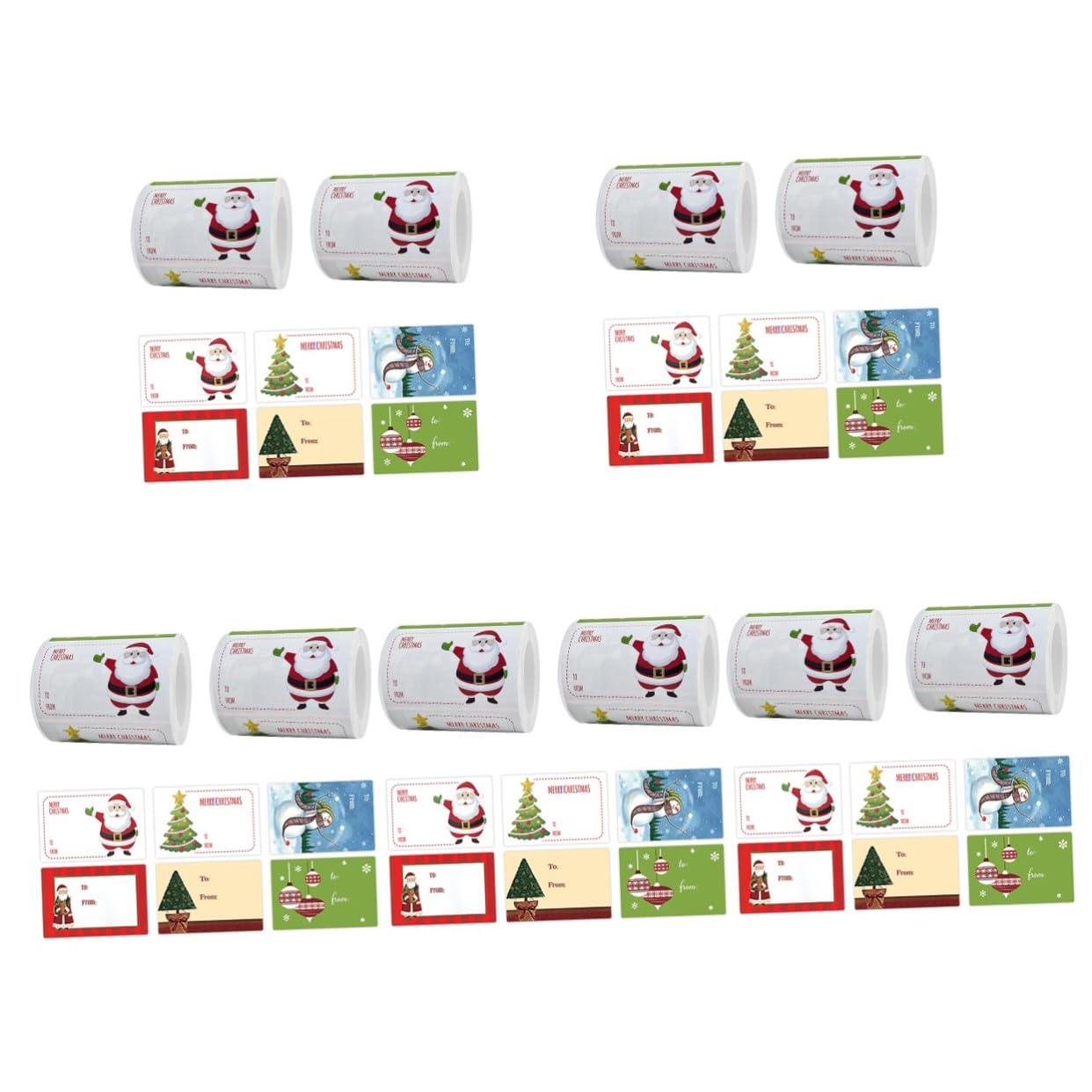 Housoutil 10 Adesivi Natalizi per Pacchetti Etichette Autoadesive Retro per Scatole Regalo Festa Natale Decorativi per Famiglia