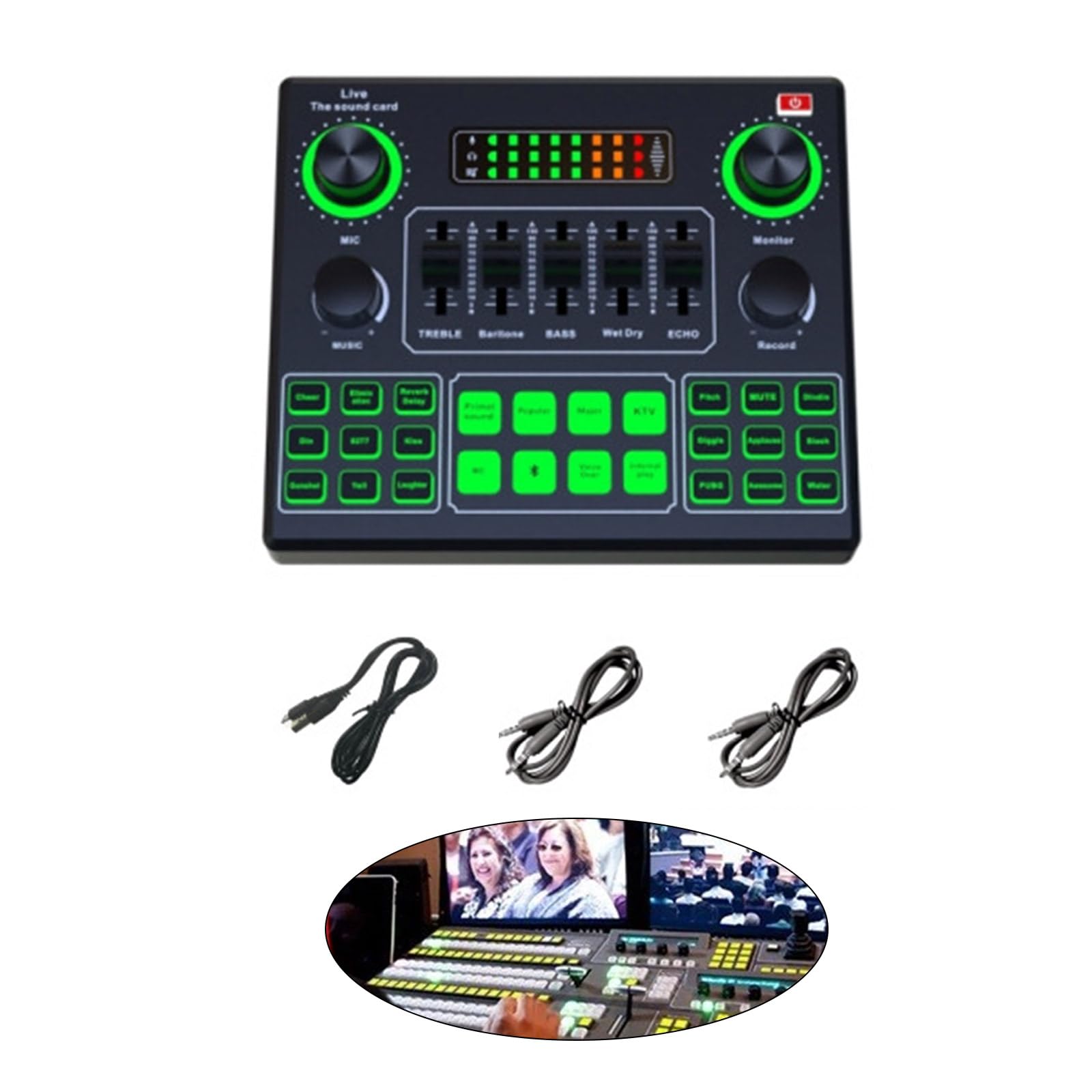 V9SJ Live Sound Card And Colorful Efficient Transmission And Noise Reduced For Smartphone Computer Tablet Music