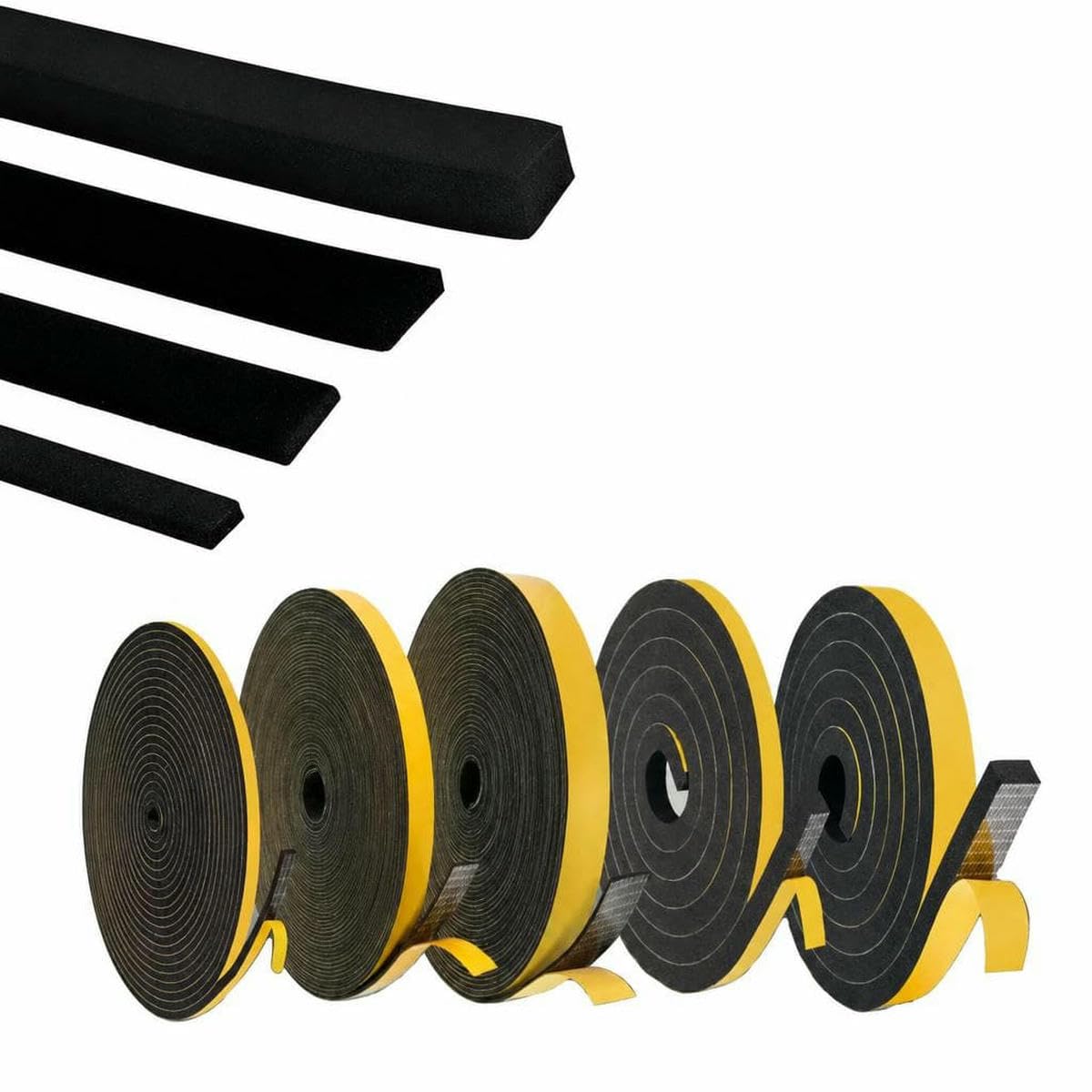 1roll 1-10mm Thick Strong Adhesion Black Sponge Foam Rubber Tape Anti-Collision Seal STRI Width 5-40mmSound Insulation Strip-Thick 1.5mmLength 5m-Width 15mm