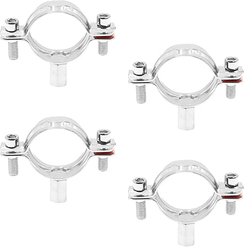 304 - Soporte de tubo de acero inoxidable 304, soporte de correa de tubo resistente, colgador de tubo de anillo dividido duradero, 4 soportes de