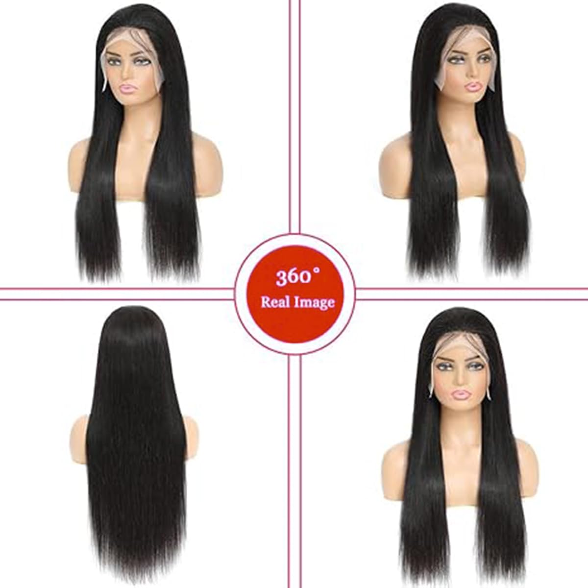 Straight Lace Front Wigs Human Hair 13×4 Transparent Lace Front Human ...