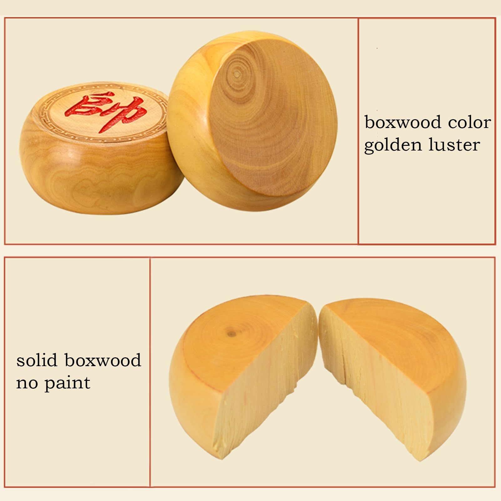 Set di Scacchi Cinesi in Legno di bosso con Scacchiera in Pelle, Confezione Regalo Xiangqi per 2 Giocatori, Set da Gioco da Viaggio Tradizionale Cinese Portatile (8,7 cm/3,4 pollic