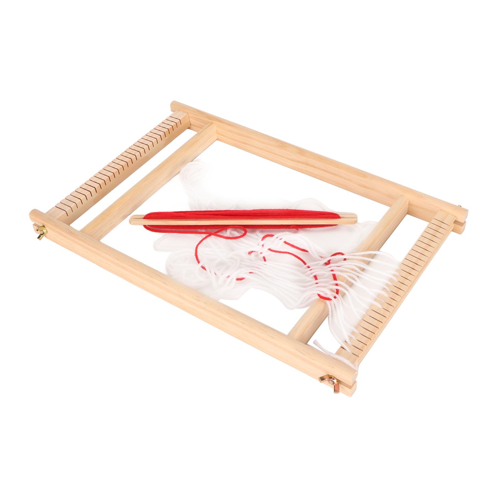 Mavaol Tessitura per bambini Funzionamento semplice Coordinazione occhio-mano Kit per tessitura di legno durevole con gomitolo di filato per bambini principianti