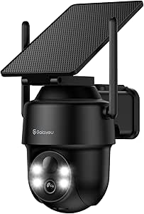 GALAYOU 2K Outdoor Wireless Camera - Outdoor Surveillance Camera with Solar Panel, PIR Instant Alert, AI Human Detection, Colour Night Vision, Two-Way Audio, R1 (Black) asin的图片