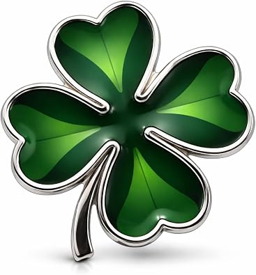 Four Leaf Clover Soft Enamel Lapel Pin Lucky Symbol Nature Brooch Accessory for Jackets, Bags, Hats and Crafts