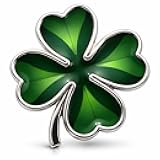 Four Leaf Clover Soft Enamel Lapel Pin – Lucky Symbol Nature Brooch Accessory for Jackets, Bags, Hats and Crafts