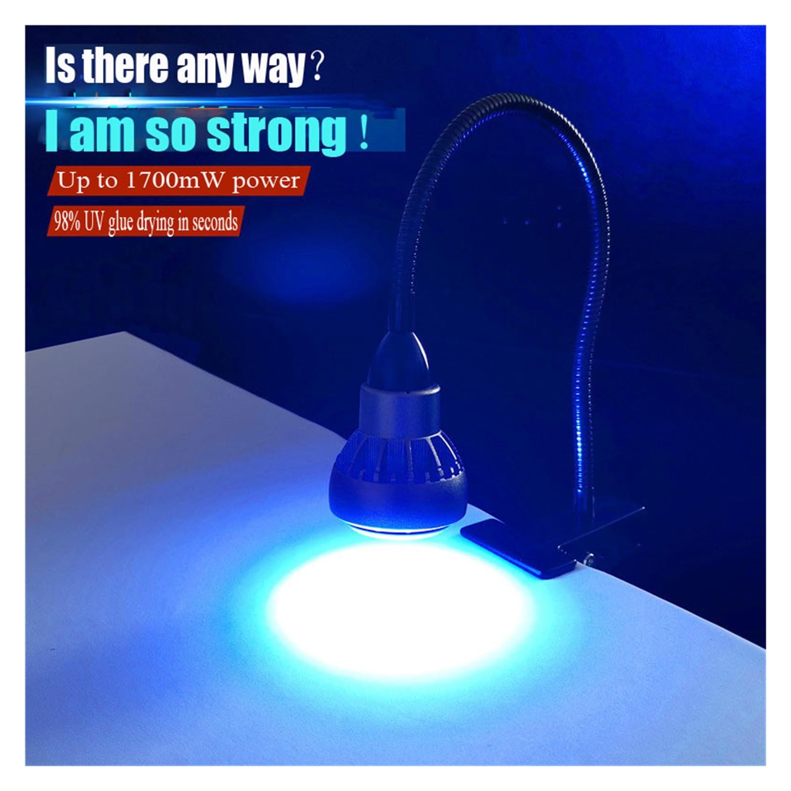Lumière LED UV, Lampe UV haute énergie réglable 100 W for effet de durcissement de la résine Lampe UV Lampe à colle en résine Lampe à colle sans ombre Lampe à huile verte Lampe de durcissement pour le
