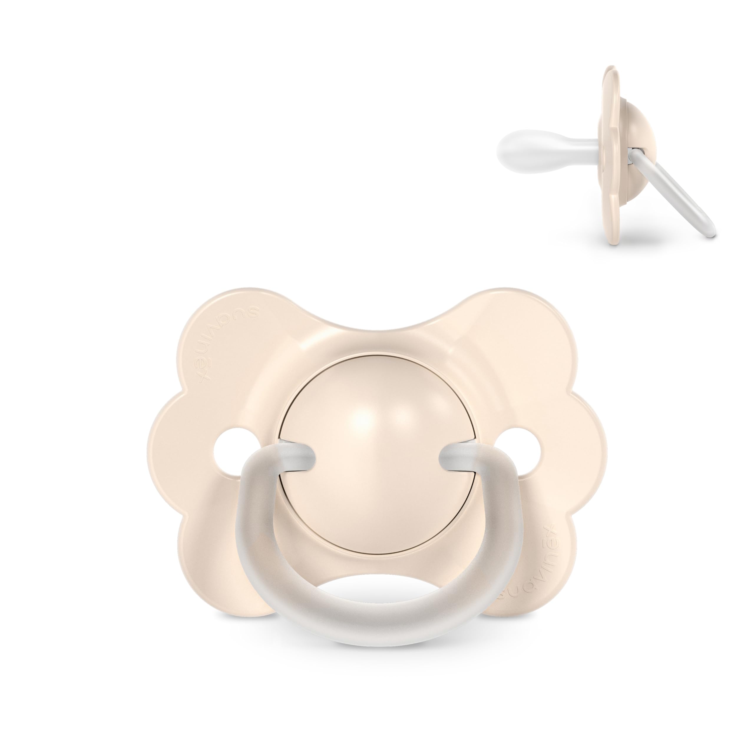 Suavinex, Chupete Bebés 6/18 Meses, con Tetina Fisiológica de Silicona SX Pro, Simétrica, Plana y Flexible, Respeta el Desarrollo Bucodental, con Anilla, Forma que Evita Rozaduras, Wonder Liso Beige — view 18
