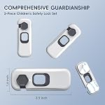 2 Pack Child Proof Refrigerator Lock, Fridge Locks for Kids with Sticky Adhesive Pads, Child Safety Locks for Doors, RV Refrigerator, Oven Lock Child Safety Baby Cabinet Locks(Grey)