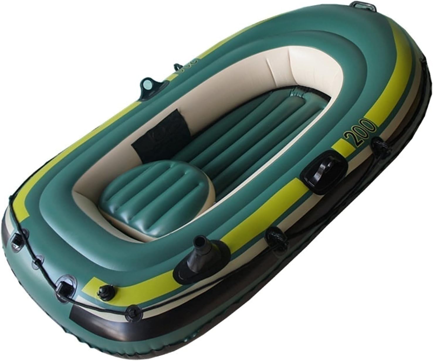 3 Green Tandem Inflatable Kayaks with Aluminium Paddle Air Pumps and High-Output Water Sports Equipment 3 Green Tandem Inflatable Kayaks with Aluminium Paddle Air Pumps and High-Output Water Sports Equipment
