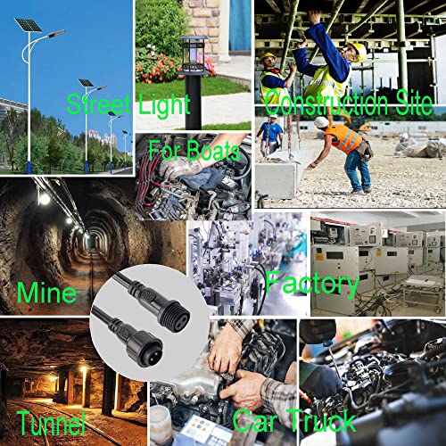 Woodguilin 2 Pin T Shape Led Power Connector, 2 Cores T Tee Splitter Power Connector, 16Awg Ip68 Cable For Car, Boat, Indoor/Outdoor Led Strip Branch(1 Pcs T Shape Connector+3 Branch Heads) #TOP2