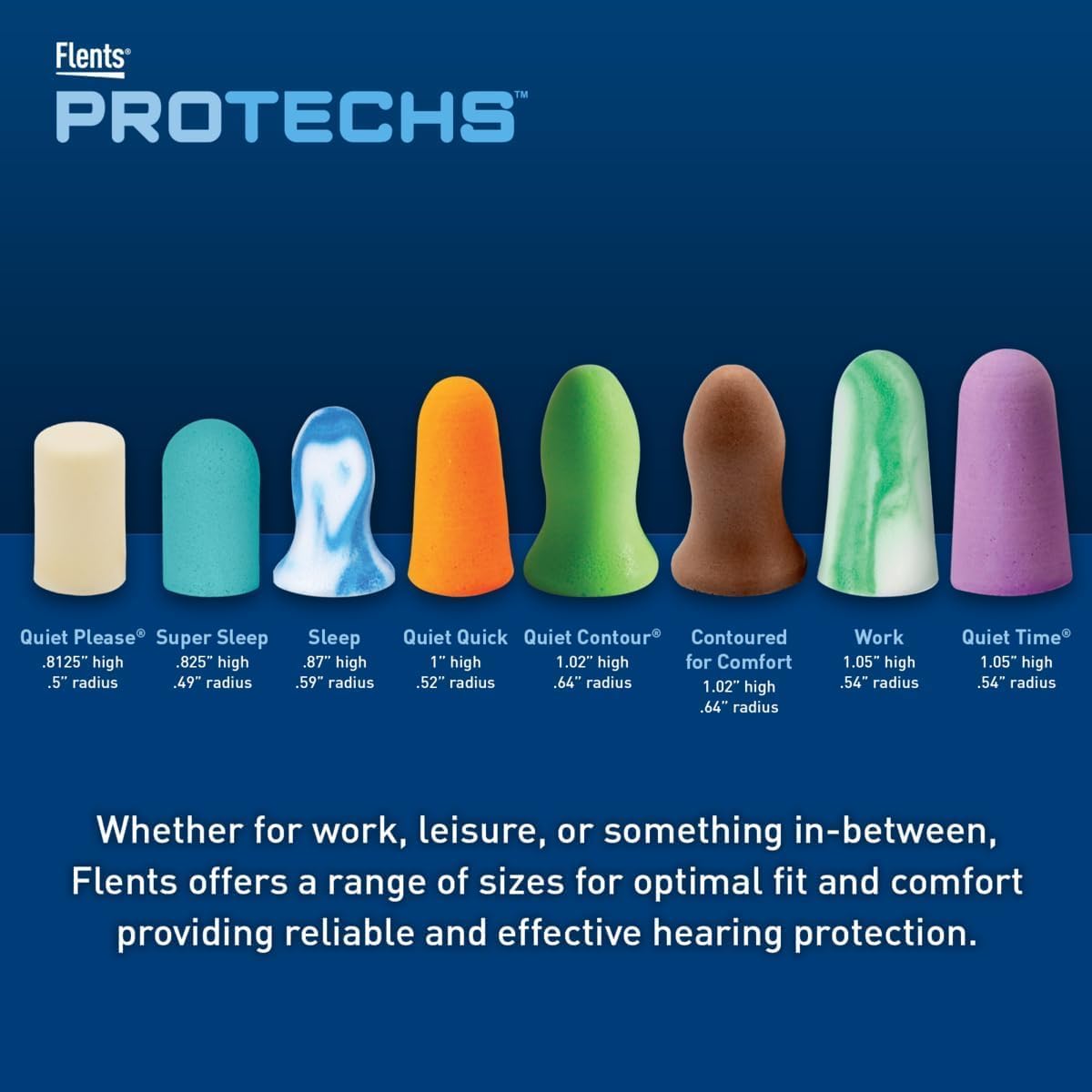 Protechs Disposable Fo Ear Plugs, Contoured for fort, Ideal