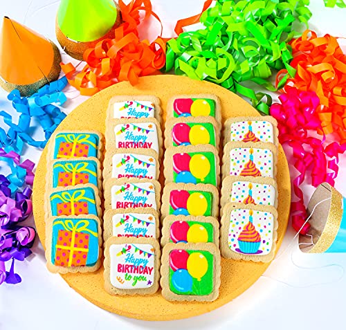 Happy Birthday Cookies 12 Pack Gift Basket | Individually Wrapped For Kids Men Women | Decorated Party Favors Gift Box | Nut Free #TOP1