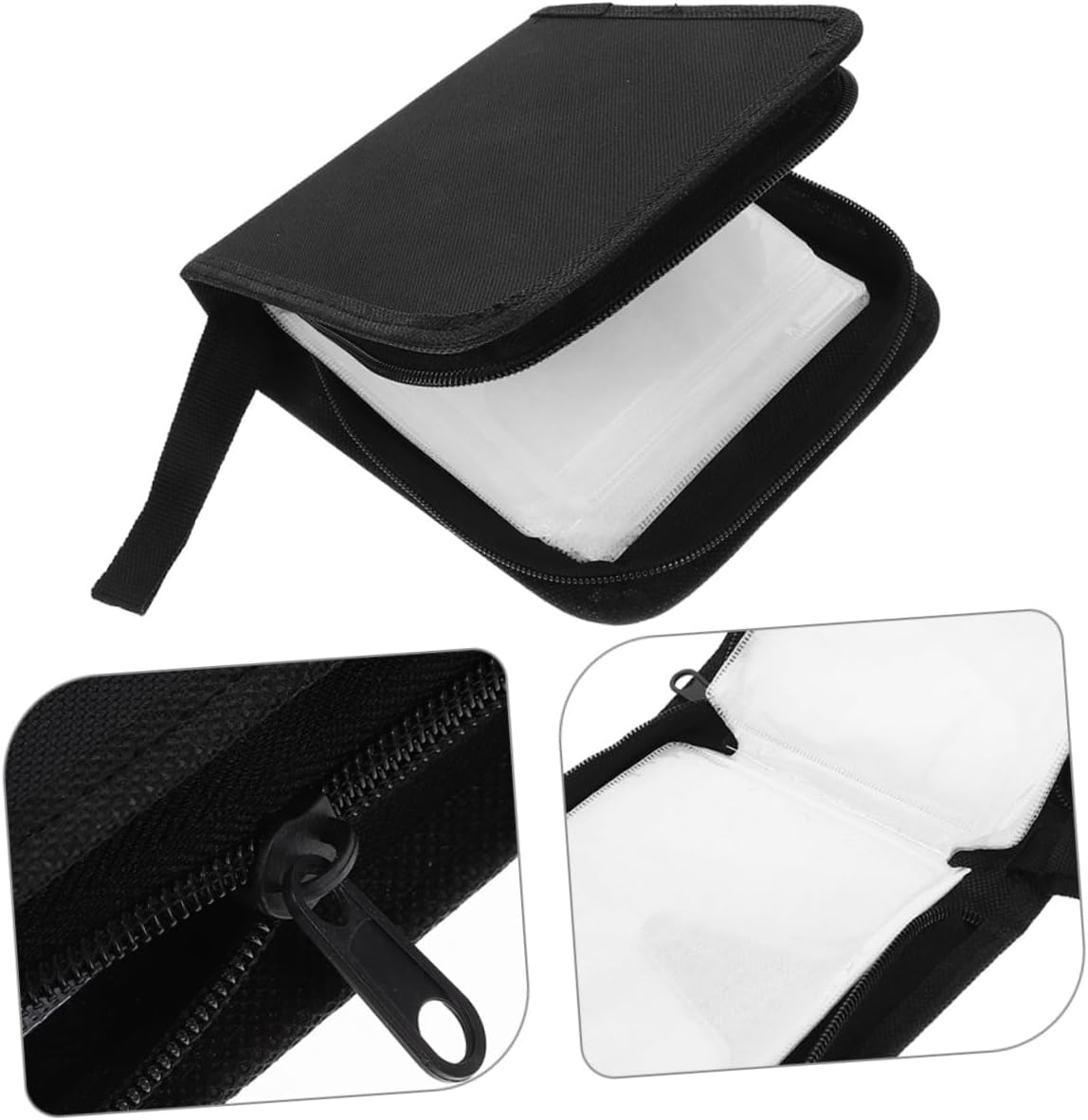 10pcs Portable Cd DVD Storage Holder Capacity Disc Binder Wallet for Games Smooth Zipper for Home Travel