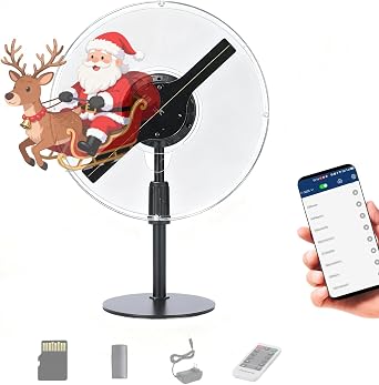 Inch 3DhologramFan LED High with 1500+ Videos | WiFi App Control Bluetooth Holographic Display | Large Advertising Fan for Store 9.06inch