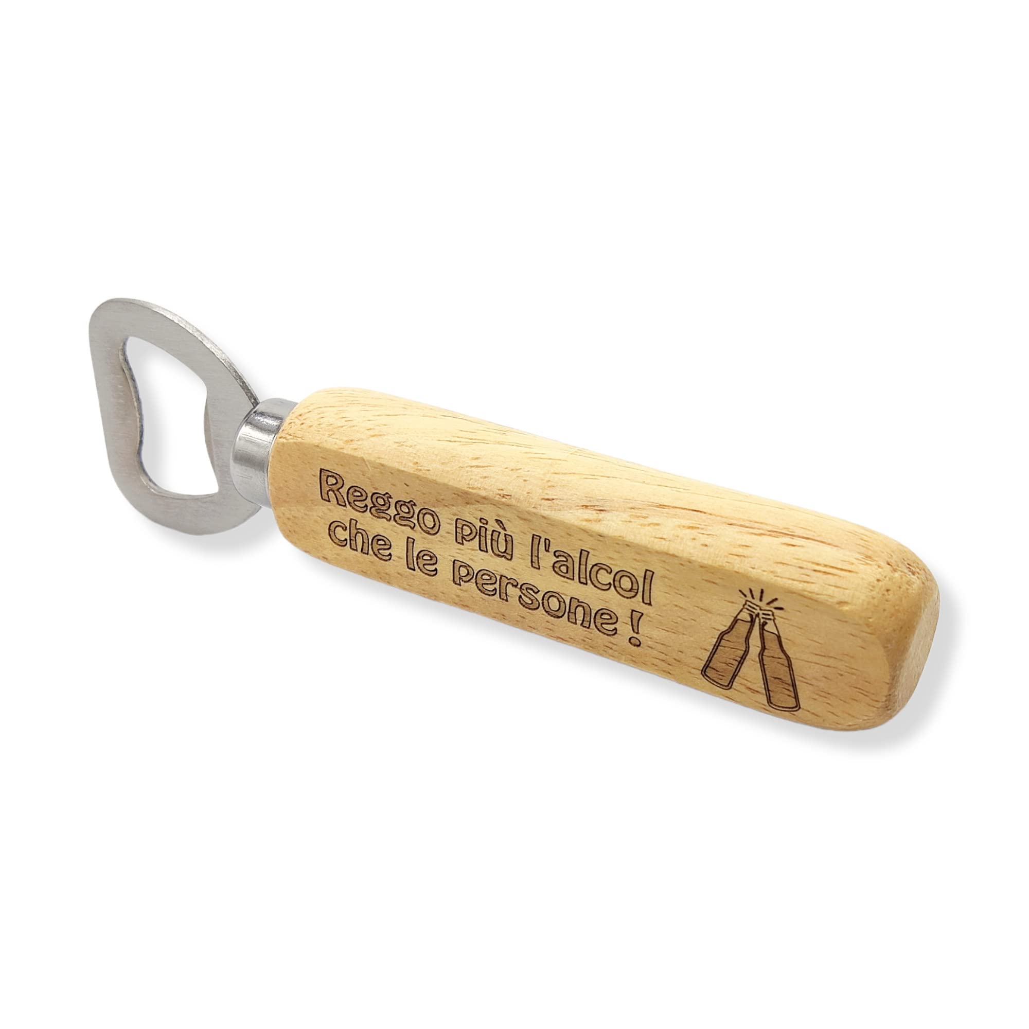 Apribottiglie In Legno Con Magnete E Frase Incisa – Regalo Originale Made In Italy Per Birra - 6