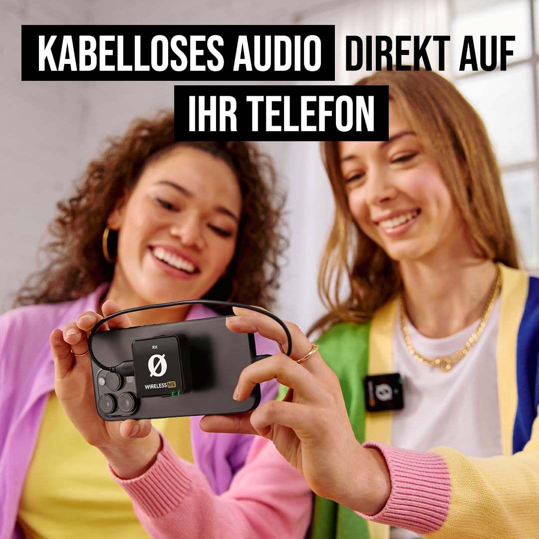 RØDE Wireless ME TX Ultra-kompakter Drahtlos-Mikrofonsystem, GainAssist-Technologie und 100 m Reichweite für Videoaufnahmen, Interviews und Content Creation (schwarz)