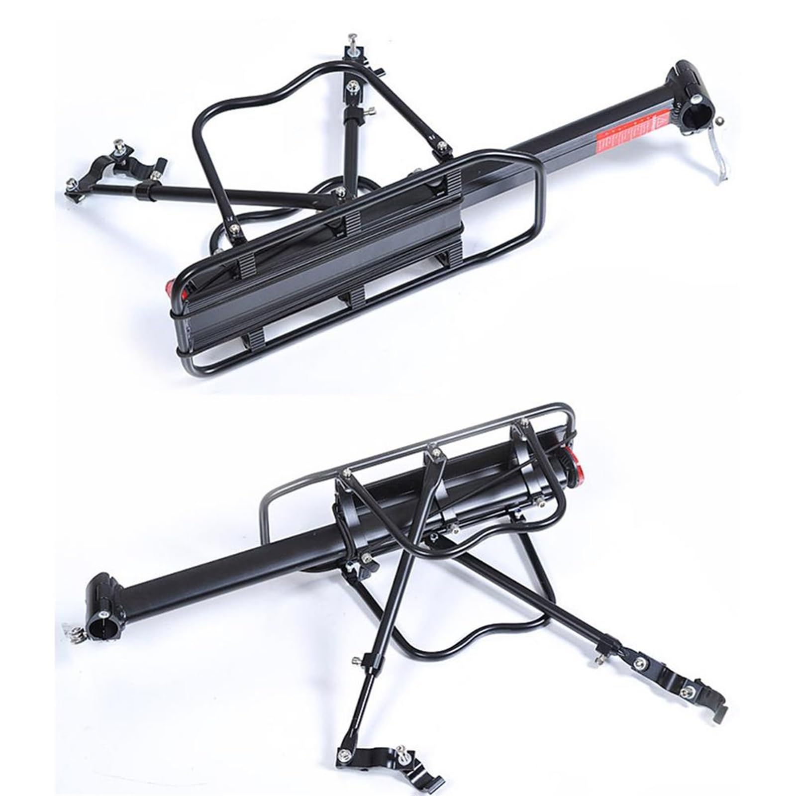 Portaequipajes Bicicleta Portador de equipaje de bicicletas Carga de aluminio Rack trasero Ciclismo Ciclismo Piedo Soporte Soporte para 20-29 pulgadas Bicicletas con herramientas de instalación Portab