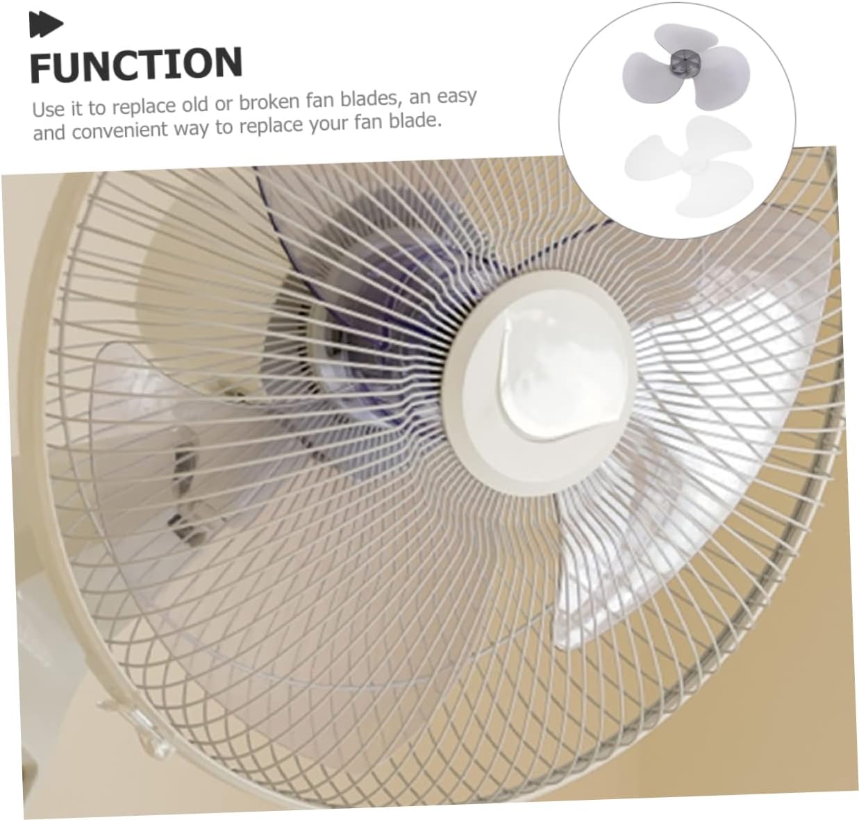 Cabilock 2pcs Plastic Fan Blades Replacement for Standing Table Wall Fans Low Noise High Temperature Resistant
