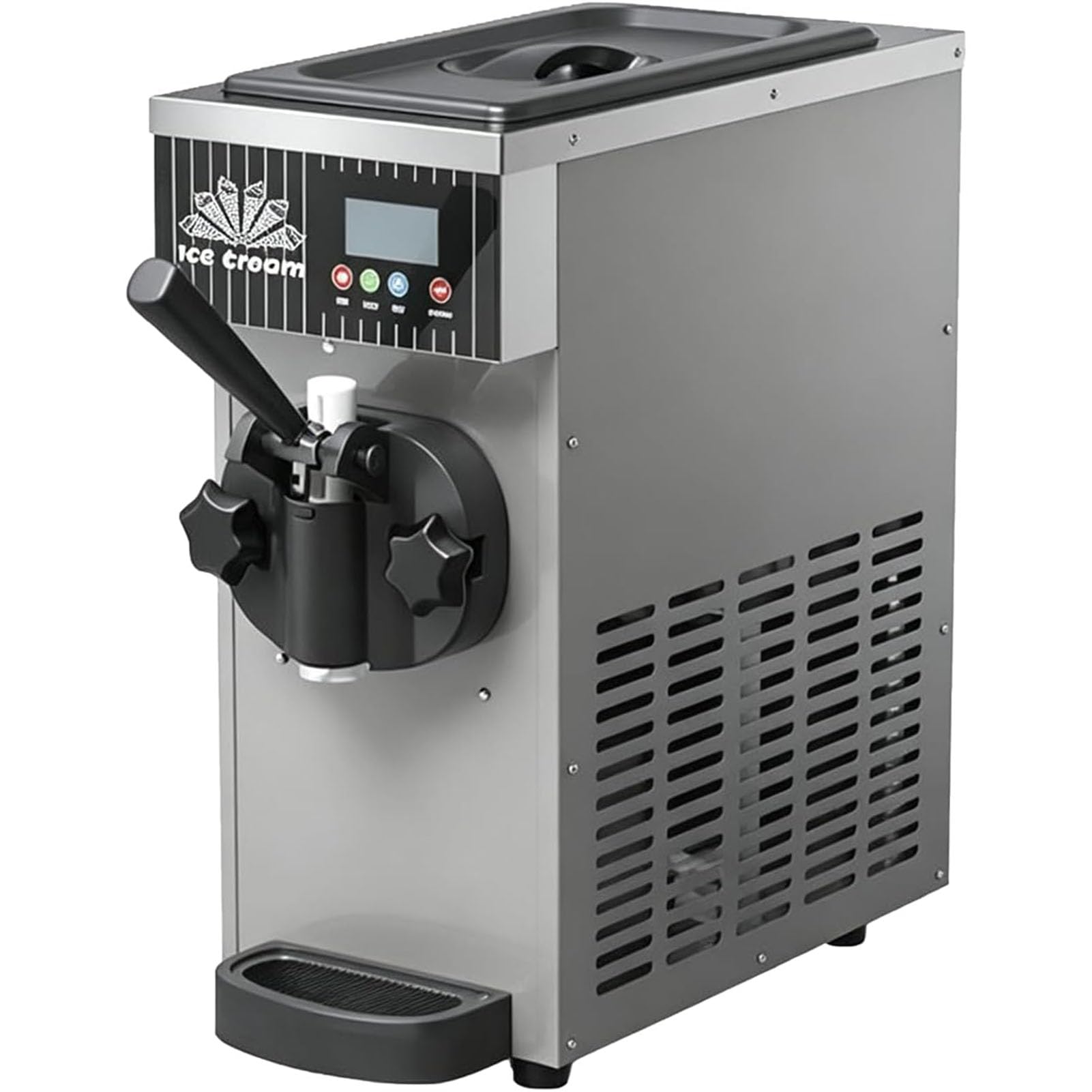 Machine à Glace Molle pour la Maison et Un Usage Commercial Unité de Comptoir avec Une Production Nettoyage Automatique Panneau Intelligent LCD et Distribution Continue,01,51cm*20cm*40cm