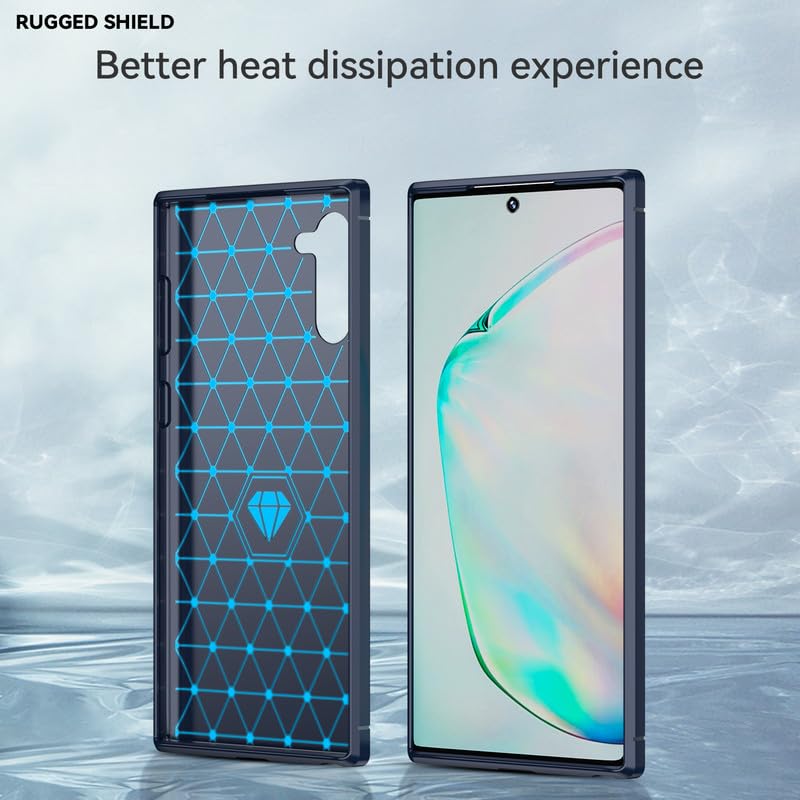Image of Hybrid Carbon Fiber Back Case for Samsung Galaxy Note 10 (Blue)